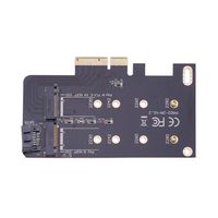 BestUS 2 Slots Adapter Card of M Key PCI-EX4 and B Key for M.2 NGFF SSD