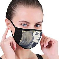 Lana Del Rey Beauty Tattoo Mask Washable Reusable Mouth Mask Fashion Anti Dust Half Face Mouth Mask for Men Women Dustproof with Adjustable Ear Loops Black
