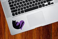 Yadda-Yadda Design Co. Cat Hugging Heart - Contour Cut and Printed and Trackpad | Laptop | MacBook | Computer - Vinyl Decal Sticker YYDC (2.75" w x 2.75" h) (Color Choices) (Purple)