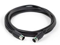 Monoprice MIDI Cable - 15 Feet - Black with Keyed 5-pin DIN Connector, Molded Connector Shells