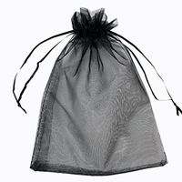 G2PLUS 4''X6'' Organza Bags,100PCS 10X15CM Drawstring Organza Jewelry Favor Pouches Wedding Party Festival Gift Bags Candy Bags (Black)