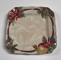 222 Fifth Yuletide Celebration Square Appetizer Plates Set of 4