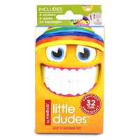 Me4kidz - Little Dudes Cut and Scrape Kit - Bandages, Wipes, Stickers - 32 Count