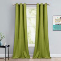 NICETOWN Room Darkening Window Panels - Fresh Green Thermal Insulated Curtains 90 inches Length for Bedroom (42 inches Width, Double Pieces)