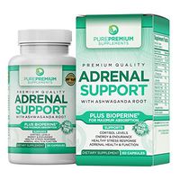 Premium Adrenal Support Supplement by PurePremium (Non-GMO & Gluten-Free) Maximum Strength Formula - Support Cortisol Levels and Reduce Stress with Ashwagandha Root, Vitamin B and C