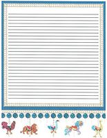Kid's Camp Carousel Lined Stationery Paper 26 Sheets