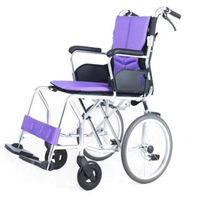 Yadianna Lightweight Folding Deluxe Aluminium Transport Wheelchair with Handbrakes Armrest Backs Foot Rest Max Load 100Kg Dfhs