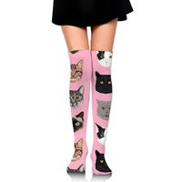 Siamese Kitten Cat Knee High Compression Socks Afforable Moisture Management Nurses For Women Soccer Socks