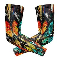 ZZKKO Butterfly Cooling Arm Sleeves Cover Uv Sun Protection for Men Women Running Golf Cycling Arm Warmer Sleeves 1 Pair