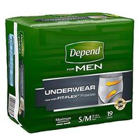 Depend Underwear Super Absorbency Mens Sm/Med - Case of 72 (4 Packs of 18) - 19840 by Kimberly-Clark