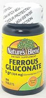 Nature`s Blend Ferrous Gluconate Tablets 325 mg 100 Count Per Bottle (8 Bottles)