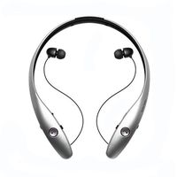 BSJZ Wireless Bluetooth Headphones, HD Stereo Bluetooth 4.1 Retractable Neckband Earphones Sports Headsets Sweatproof Earbuds for iPhone Android -Up To15 Hours Playing Time,Silver