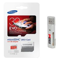 Samsung Evo Plus 32GB MicroSD HC Class 10 UHS-1 Mobile Memory Card for HTC Desire 320 520 526 620 626 626s 728 820 826 Eye One M8s M9 M9+ E9+ Me with MemoryMarket MicroSD & SD Memory Card Reader