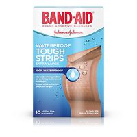 Band-Aid Brand Adhesive Bandages, Extra Large Tough Strips, Waterproof, 10 Count (Pack of 2)
