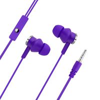 Wired in Ear Headphones QUNANEN Universal in-Ear Magnet Stereo Earbud Earphone Headset with Mic for Cell Phone Comfort-Fit for Running, Workout, Gym Business Fashion Headphones (Purple)