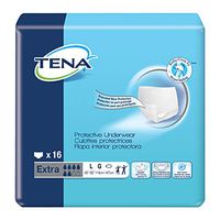 Tena Protective Underwear, Extra Absorbency 45 to 58 in. waist/hip/Over 185 lb./Pack of 16