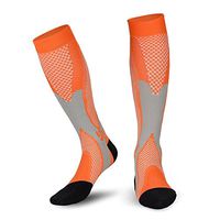 Compression Socks - Premium Design for Men and Women Everyday Use Running Pregnancy Flight & Travel Nursing Best Athletic Fit - Boost Stamina Circulation & Recovery (Orange/Gray/Black, Small/Medium)