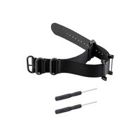 Sencato Suunto Core Upgraded 24mm Soft Breathable Woven Nylon NATO Canvas Replacement Band, Wrist Strap, Black Metal Adapter (Black)