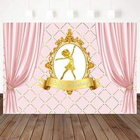 Mehofoto Birthday Photography Backdrops for Girl Pink Curtain Gold Shining Dancing Ballet Princess7x5ft Vinyl Background Baby Shower Birthday Party Banner Backdrop
