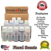 Floral Set of 12-1oz Fragrance/Perfume/Body Oil Fir Needle Frangipani Jasmine Lavender Nag Champa Opium Pine Rose Sage Somali Rose Ylang UNCUT