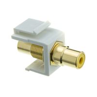 Keystone Insert, White, RCA Female Coupler (Yellow RCA)