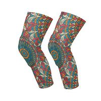 Knee Sleeve Colorful Mandala Flower Tribal Full Leg Brace Compression Long Sleeves Pads Socks for Meniscus Tear, Arthritis, Running, Workout, Basketball, Sports, Men and Women 1 Pair
