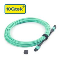 10Gtek MPO-MPO Patch Cord, OM3 Multimode Fiber, 12-core Fiber for QSFP+Transceivers Application, 10-meter(33ft)