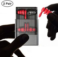 Noise Cancelling Ear Plugs, Reusable Sleeping Soft Silicone Noise Reduction Ear Plugs Hearing Protection for Concerts, Swimming, Airplanes, Travel, Shooting, 2 Pairs - Red