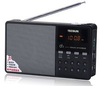 Tecsun D3 Rechargeable FM Radio with ETM, MP3 Player with Built-in Micro SD Card Slot & Portable Hi-Fi Speaker with DSP Bass for Desktop & Laptop Computers, Color Black
