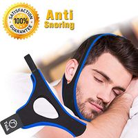 Taisk Anti Snoring Chin Strap, Comfortable Universal Anti Snoring Devices Adjustable Effective Stop Snoring Sleep Aid Snore Reducing Aid for Women & Men (One Set BlueBlack)