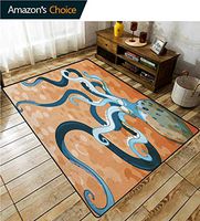 Octopus geometric Area Rug Dorm, Giant Octopus with Long Legs Exotic Oceanic Animals Beast Wild Life Image Print, Durable Carpet Area rug - Living Dinning Room Bedroom Rugs and Carpets(8'x 10')