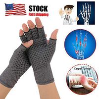 TSSPLUS Copper Fit Compression Gloves Medical Arthritis Pain Relief Hand Support Brace (L)