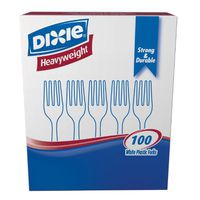 Dixie Heavyweight Plastic Forks - 100 per Box (White Pack of 2)