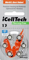 iCellTech Mercury Free Hearing Aid Batteries Size 13 (60 Batteries)