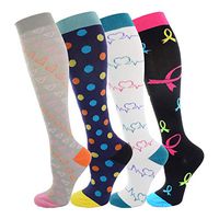 NOVAYARD Compression Socks for Women and Men Support Graduated 15-20 mmHg Medias De Compresion Mujer(4 Pairs)