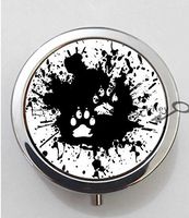 BlackKey Dog Paw Black Color 3-Compartment Decorative Pocket Gift Box Case Organizer for Pill, Color 1 -181