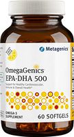 Metagenics OmegaGenics EPA-DHA 500 Dietary Supplement, Lemon, 60 Count