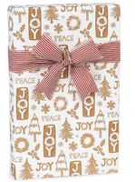 Joy Rustic Christmas Wishes Holiday/Christmas Deluxe- Gift Wrap Wrapping Paper 15ft Roll with Gift Tags