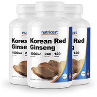 Nutricost Korean Ginseng 500mg, 240 Capsules (3 Bottles) - 1000mg Extra Strength Serving Size - Gluten Free & Non-GMO