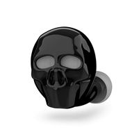 quan di Mini Skull Bone Bluetooth Earphone with Microphone Noise Cancelling Hi-Fi Stereo (Black)