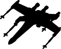 Star Wars X Wing Fighter Silhouette Logo Vinyl Stickers Symbol 5.5" Decorative DIE Cut Decal for Cars Tablets LAPTOPS Skateboard - Black Color