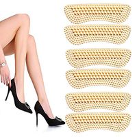 3 Pairs 4D Massage Anti-Blister Heel Cushions Silicone Heel Pads, Heel Pads Prevents Chafing and Blisters – Makes Any Shoe Fit Perfectly (Thick, Beige)