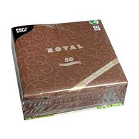             Papstar Cloth Like Paper Disposable Dinner Napkins, 16"x16" ¼ Fold, 50 Pack, 13 Different Color options, Casali Design (Brown)