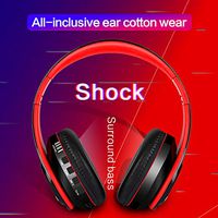 Bluetooth Headphones Over Ear, Wireless Headphone with Microphone Foldable lightweight Wired Earphones with Built-in Mic,Micro SD,FM for Phone/iPad/PC