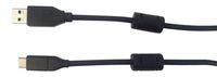 MULTICOMP MC002481 USB Cable, with Ferrite Beads, USB Type A Plug, USB Type C Plug, 1 m, 3.3 ft, USB 3.0, Black