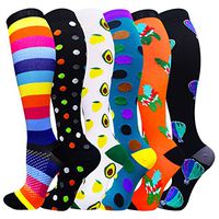 Compression Socks For Women&Men 1/3/6 Pairs - Best Medical for Running Athletic Flight Travel Circulation Recovery, 20-30mmHg (01 Multicoloured3-6 Pairs, Small/Medium)