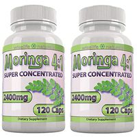 Moringa Oleifera Capsules: 4X Potency Moringa Powder - Super Greens Supplement Powder High Chlorophyll Capsules - Prenatal Dha Breast Feeding Supplements Conception Fertility Prenatal Vitamins Bulk X2