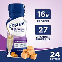 Ensure High Protein Nutritional Shake with 16g of High-Quality Protein, Ready-to-Drink Meal Replacement Shakes, Low Fat, Creamy Caramel, 8 fl oz, 24 Count