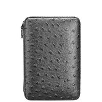 Smoking Set/Cigar Box Can Accommodate 4 Cigars with Hygrometer and Humidifier Cigar Cut Cedar Wood Lining Quality Leather Cigarette Case Men's Gift Box Multi-Color Optional Mute (Color : Gray)