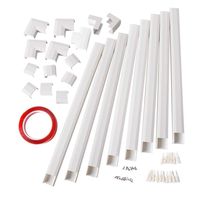 Cable Concealer - Cord Covers Raceway Kit - 125in Wire Hider for Wall Mount TV - CMC-02 Cable Management Channel Cables Runner for Home Office - 8X L15.7in, W1.18 H0.6in, White